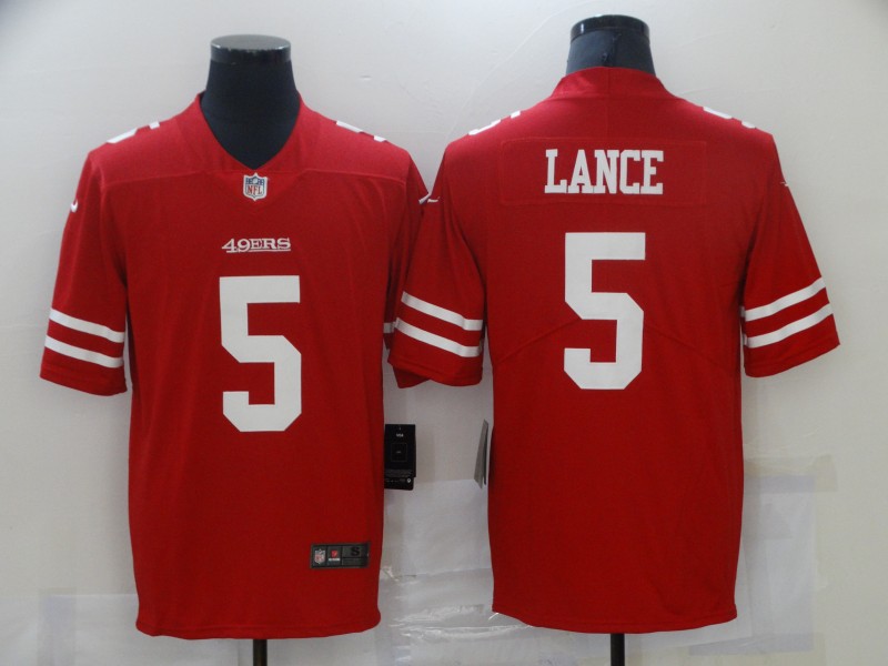 Men San Francisco 49ers #5 Lance Red Nike Vapor Untouchable Limited 2021 NFL Jersey->jacksonville jaguars->NFL Jersey